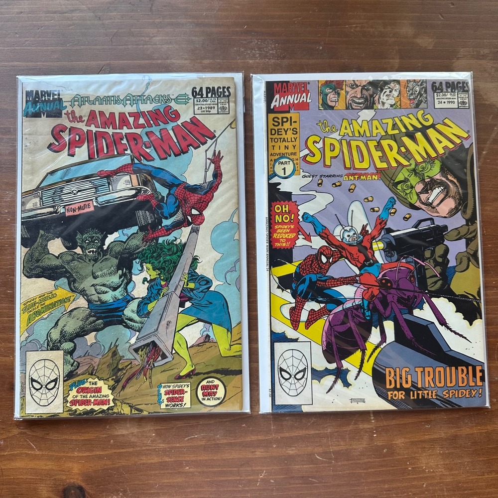 Marvel Amazing Spider-Man Annual 23 24 Lot Atlantis Ant-Man 1989-90 Raw VF/NM G